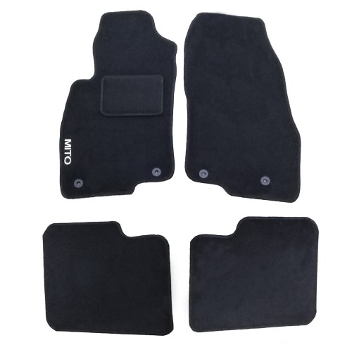 Tappetini Auto In Moquette Per Alfa Romeo Mito Con 4 Clip Di Fissaggio Tappetini Auto In Moquette Per Alfa Romeo Mito Con 4 Clip Di Fissaggio